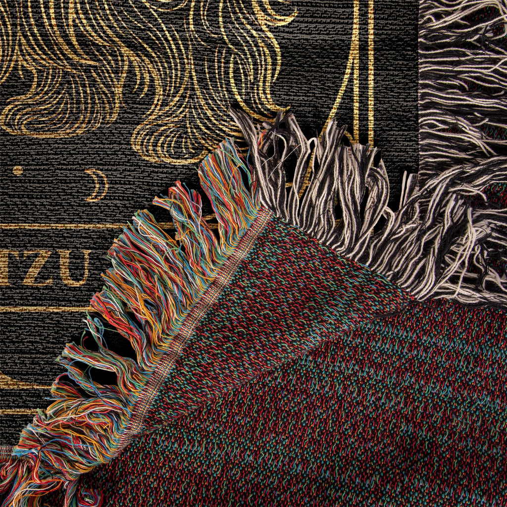 🐾  Woven Blanket Tarot Card - Shih Tzu Black and Gold