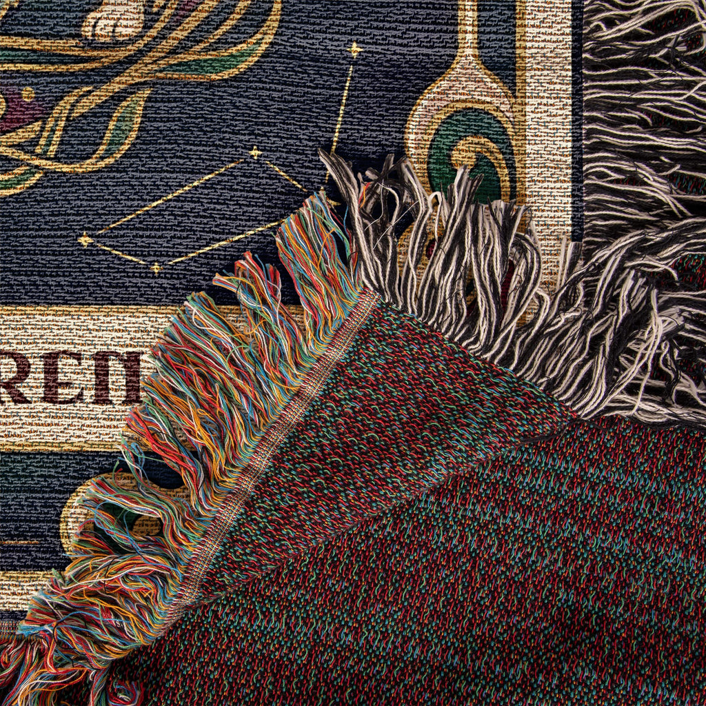 🐾 Woven Blanket Tarot Card - Great Pyrenees Green and Gold