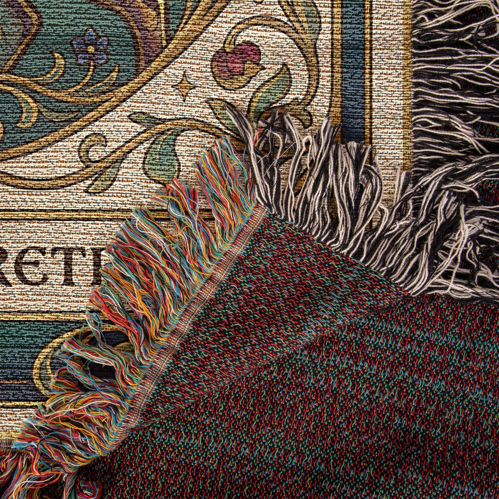 🐾 Woven Blanket Tarot Card - Labrador Retriever Green & Gold