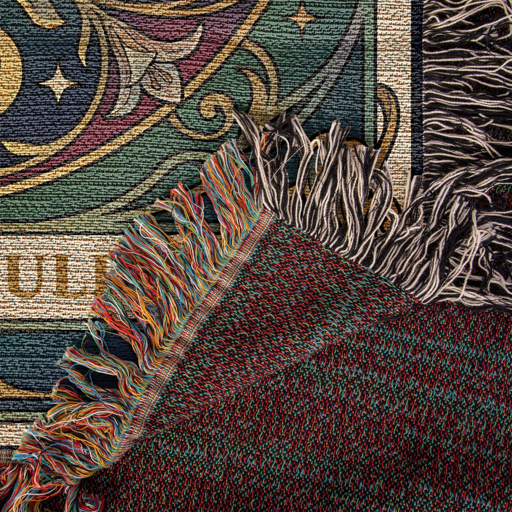 🐾 Woven Blanket Tarot Card - French bulldog Lillies