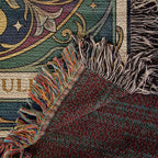 🐾 Woven Blanket Tarot Card - French bulldog Lillies