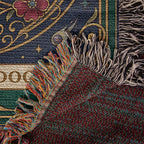 🐾 Woven Blanket Tarot Card - Golden Doodle Laying in flowers