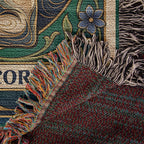 🐾 Woven Blanket Tarot Card - Cane Corso Stained Glass