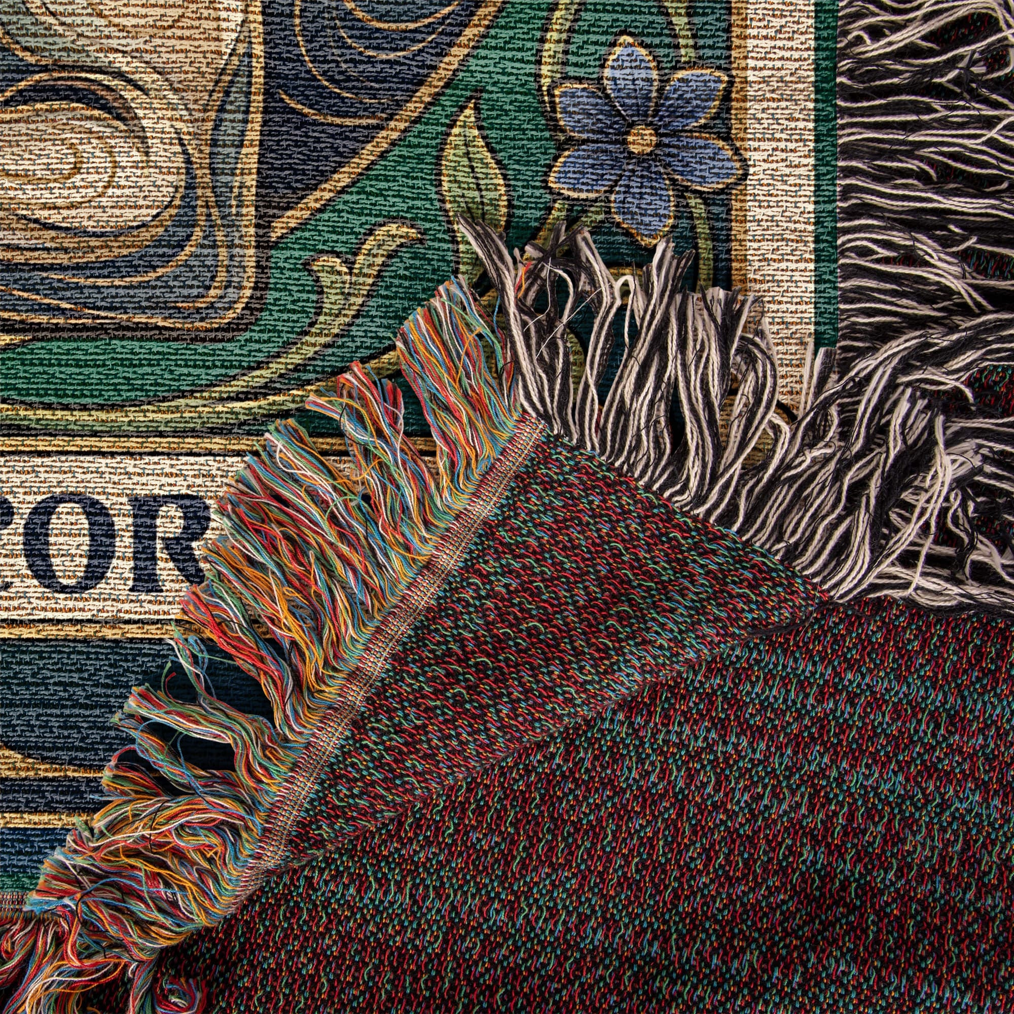 🐾 Woven Blanket Tarot Card - Cane Corso Stained Glass