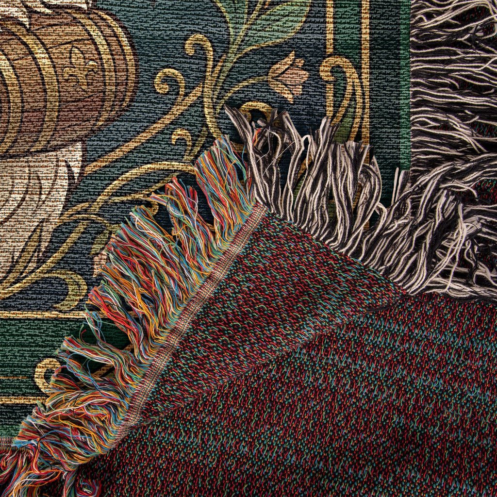 🐾 Woven Blanket Tarot Card - Saint Bernard Green