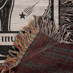 🐾 Woven Blanket Tarot Card - Shiba Imu B&W