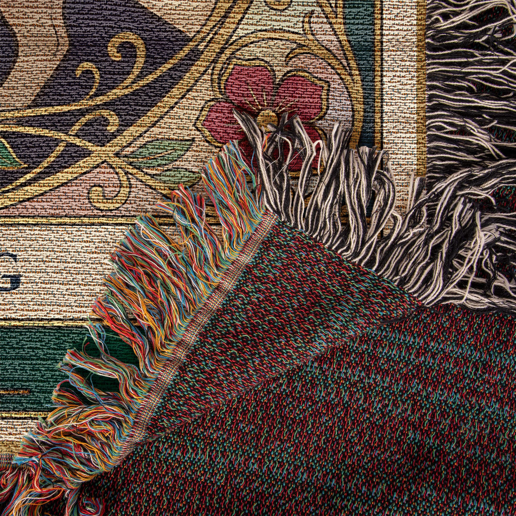 🐾 Woven Blanket Tarot Card - Pug Stained Glass