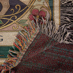 🐾 Woven Blanket Tarot Card - Pug Stained Glass