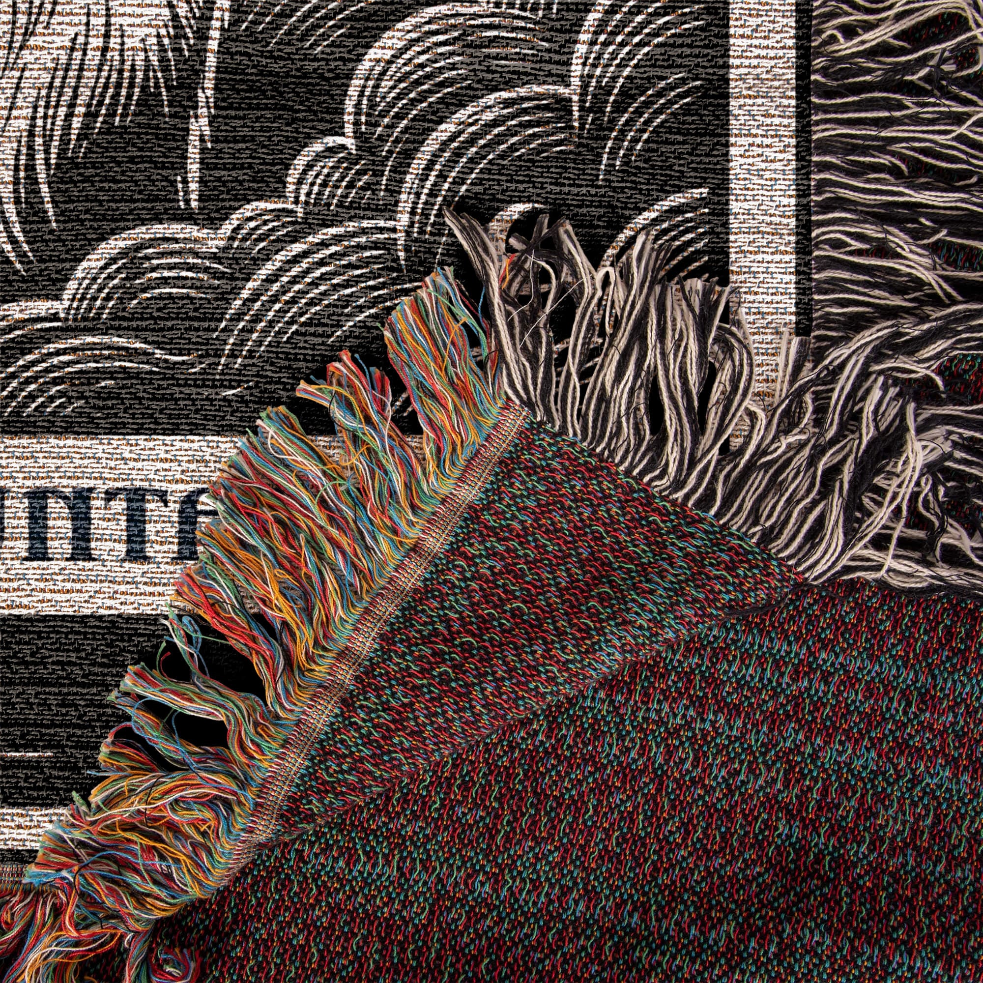 🐾 Woven Blanket Tarot Card - Bernese Mountain Dog - Black & White