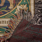 🐾 Woven Blanket Tarot Card - Pomeranian Stained Glass