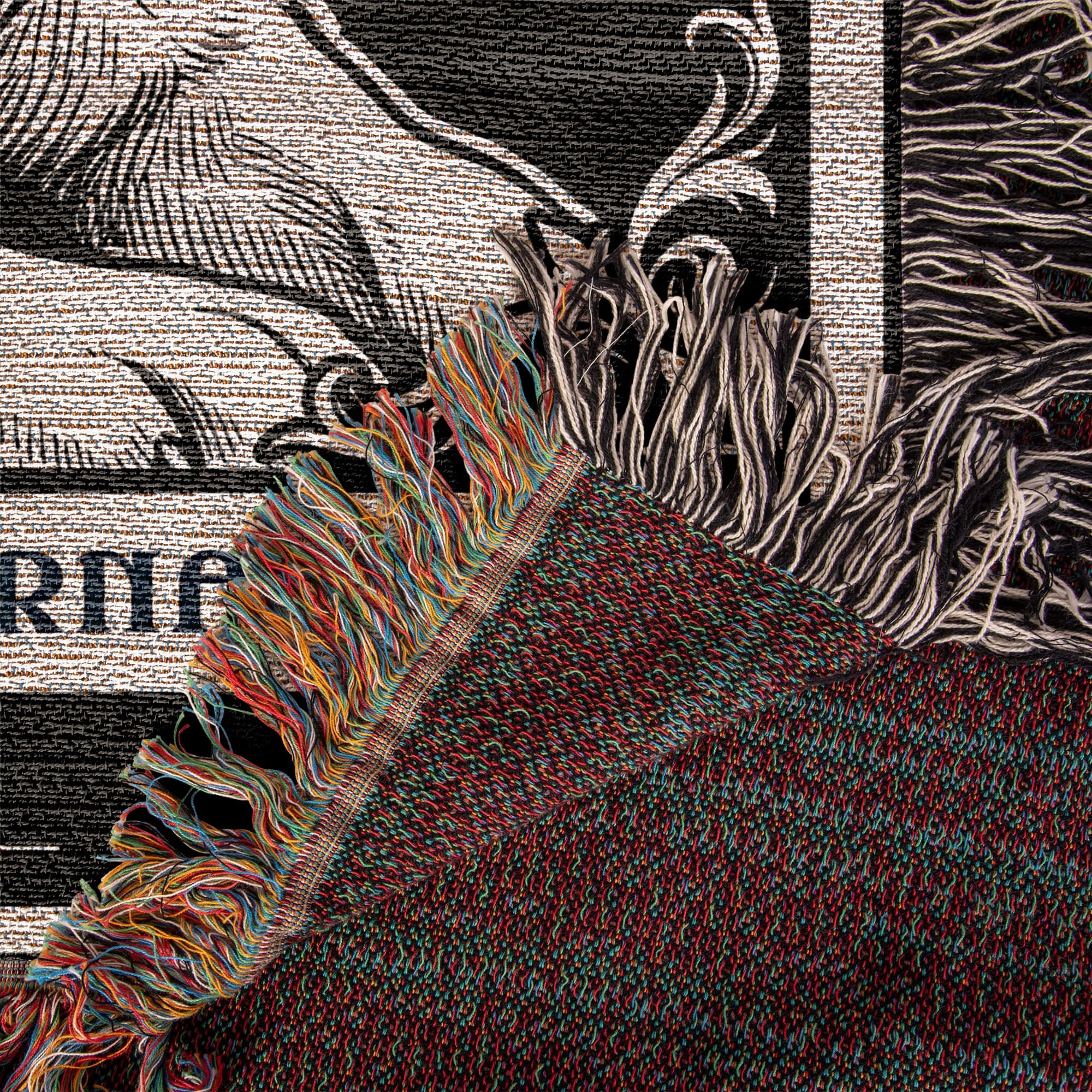 🐾 Woven Blanket Tarot Card - Saint Bernard Black & White