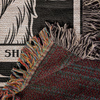 🐾 Woven Blanket Tarot Card - Australian Shepard Black and White