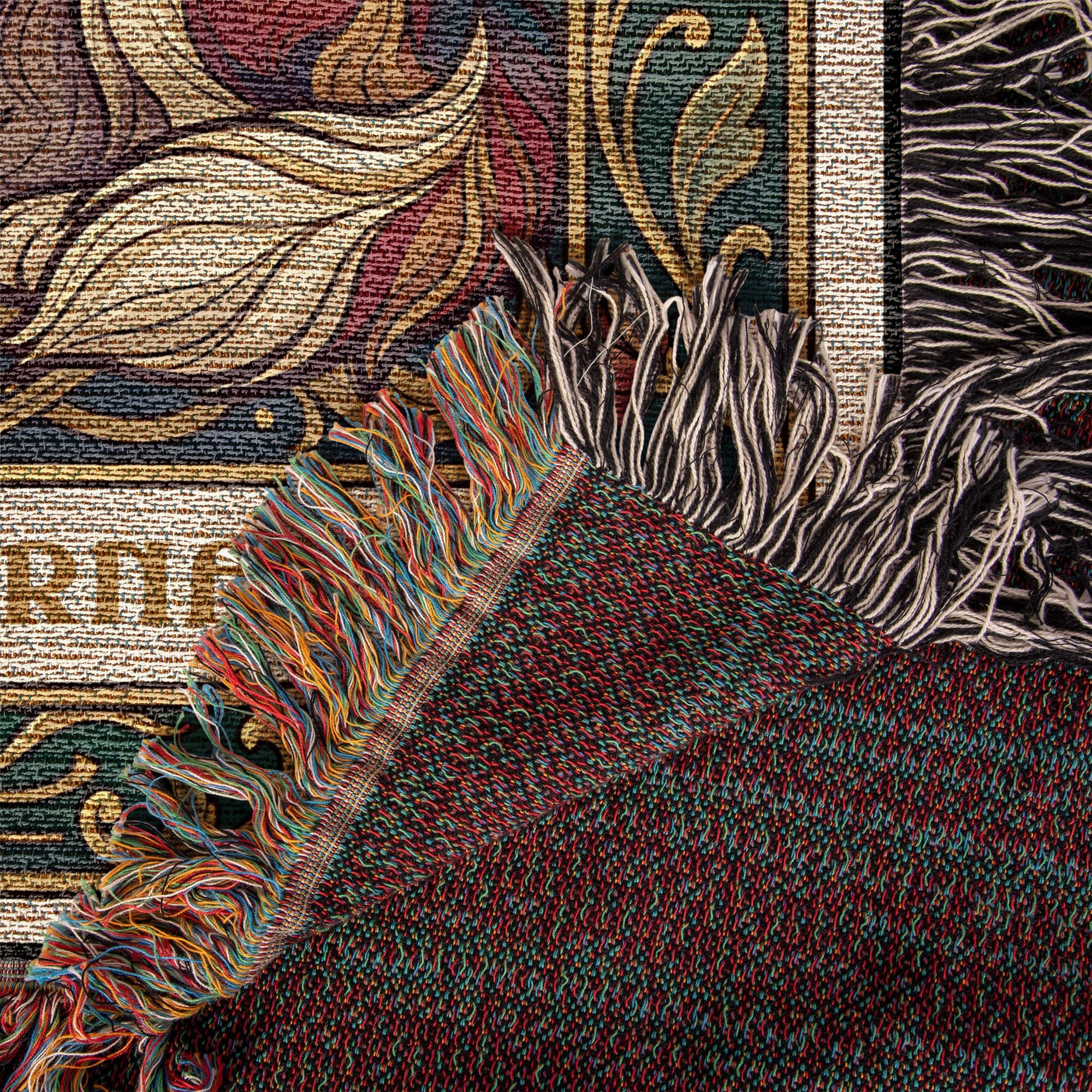 🐾 Woven Blanket Tarot Card Saint Bernard Roses