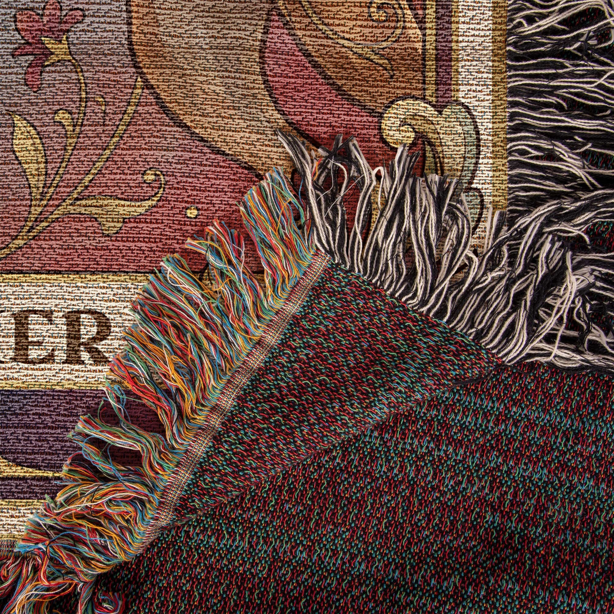 🐾 Woven Blanket Tarot Card - Boxer Rainbow