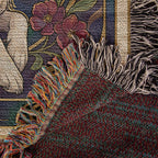 🐾 Woven Blanket Tarot Card - Border Collie Flowers