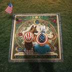 🐾 Woven Blanket Tarot Card - Belgian Malinois Stained Glass