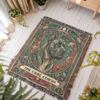 🐾 Woven Blanket Tarot - Cane Corso Gold Flowers