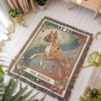 🐾 Woven Blanket Tarot Card - Boxer Rainbow