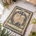 🐾 Woven Blanket Tarot Card - Pomeranian Stained Glass