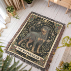 🐾 Woven Blanket Tarot Card - Rottweiler B&W II