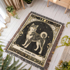 🐾 Woven Blanket Tarot Card - Shiba Imu Gold and Black