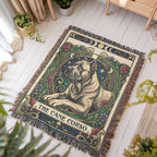 🐾 Woven Blanket Tarot Card - Cane Corso Stained Glass