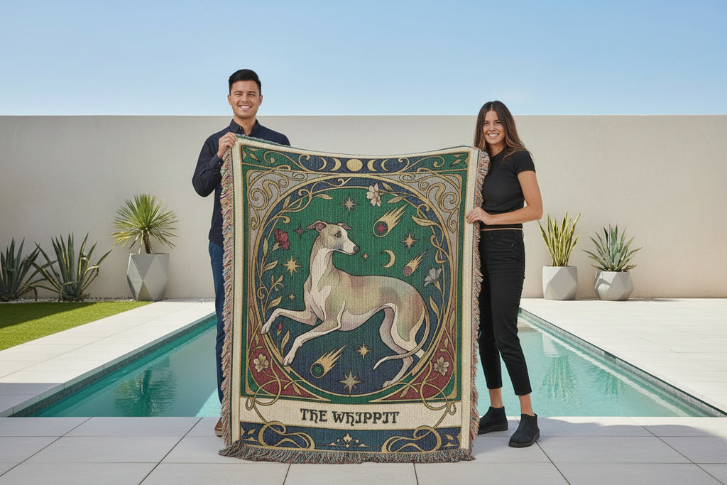 🐾 Woven Blanket Tarot Card - Whippit with astroids