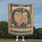 🐾 Woven Blanket Tarot Card - Pomeranian Stained Glass