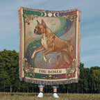 🐾 Woven Blanket Tarot Card - Boxer Rainbow