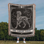 🐾 Woven Blanket Tarot Card - Great Dane Black and White