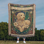 🐾 Woven Blanket Tarot Card - Golden Doodle paws forward