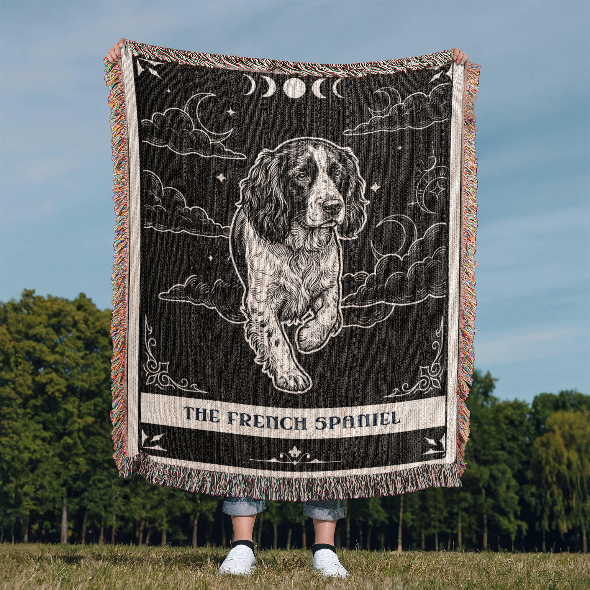 🐾 Woven Blanket Tarot Card - French Spaniel