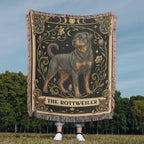 🐾 Woven Blanket Tarot Card - Rottweiler B&W II