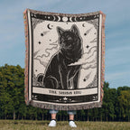 🐾 Woven Blanket Tarot Card - Shiba Imu B&W