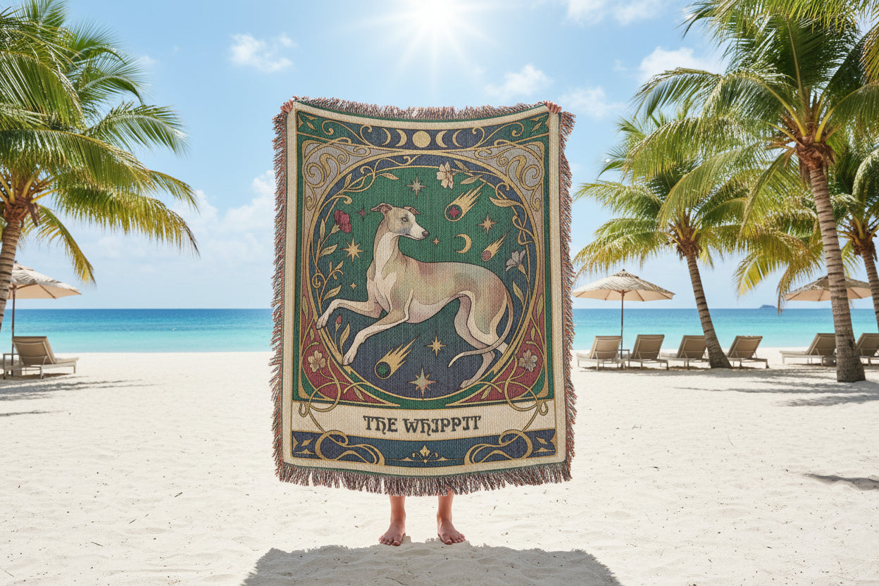 🐾 Woven Blanket Tarot Card - Whippit with astroids