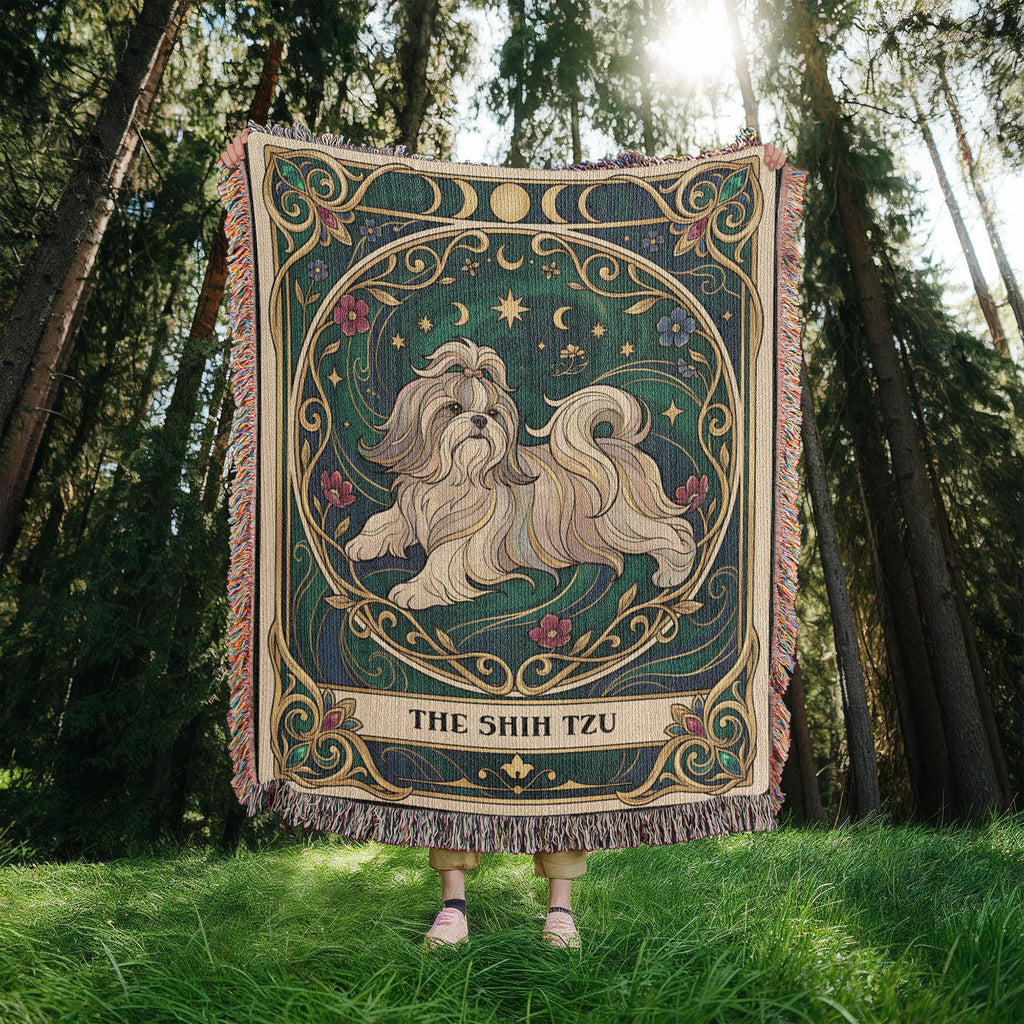 🐾 Woven Blanket Tarot Card - Shih Tzu