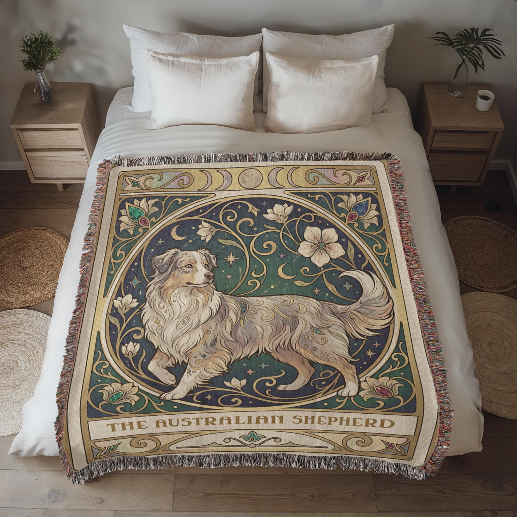 🐾 Woven Blanket Tarot Card - Australian Shepard