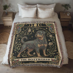 🐾 Woven Blanket Tarot Card - Rottweiler B&W II