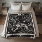 🐾 Woven Blanket Tarot Card - Belgian Malinois Black & White