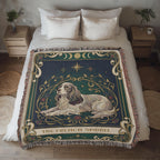 🐾 Woven Blanket Tarot Card - French Spaniel Stained glass