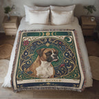 🐾 Woven Blanket Tarot Card - Boxer Portrait