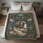 🐾 Woven Blanket Tarot Card - Saint Bernard Green
