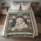 🐾 Woven Blanket Tarot Card Great Pyrenees Lillies