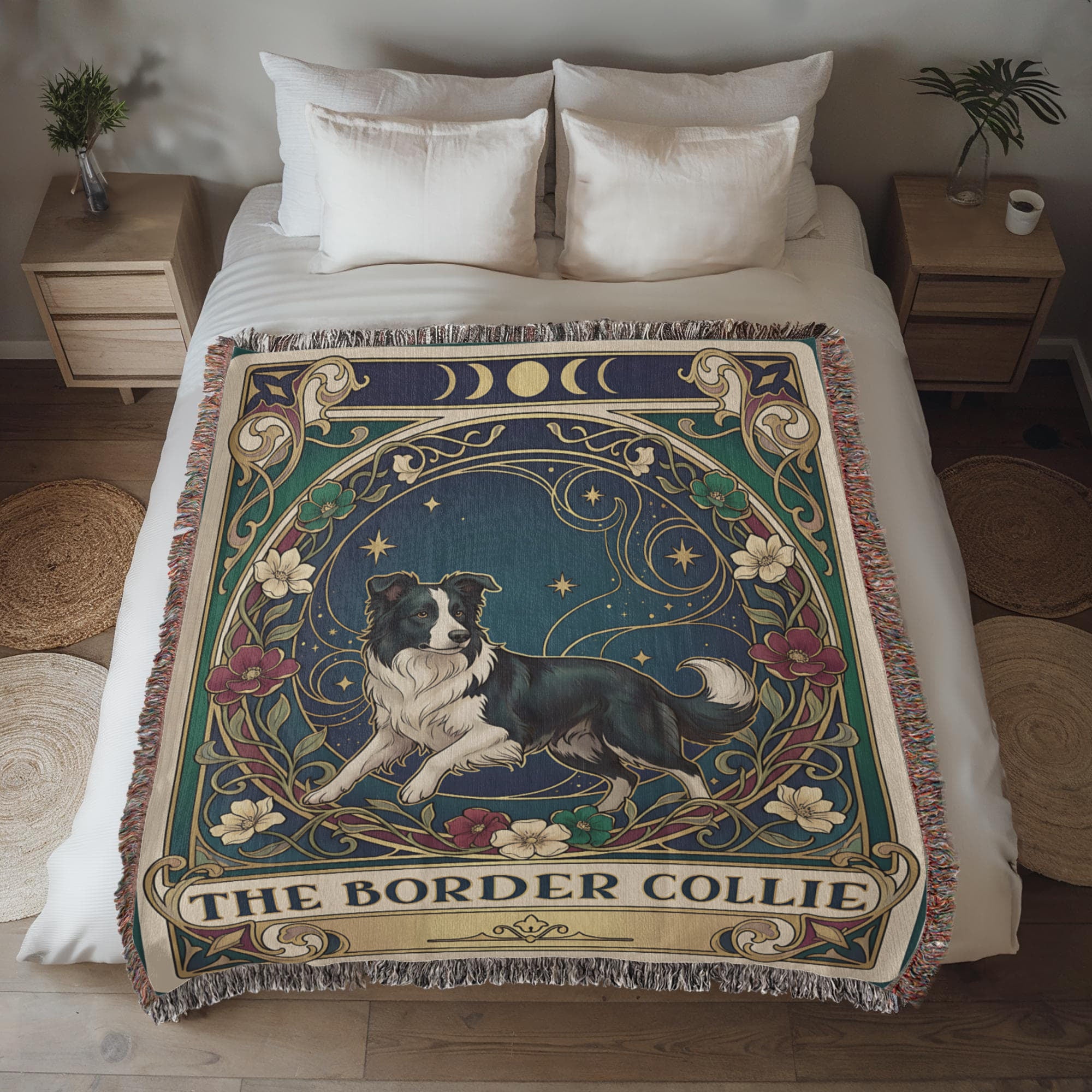 🐾 Woven Blanket Tarot Card - Border Collie