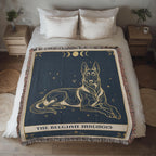 🐾 Woven Blanket Tarot Card - Belgian Malinois Celestial