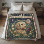 🐾 Woven Blanket Tarot Card - Golden Doodle Lillies