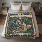 🐾 Woven Blanket Tarot Card - Cane Corso Stained Glass
