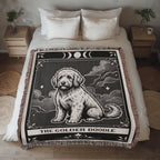 🐾 Woven Blanket Tarot Card - Golden Doodle Black&W