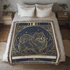 🐾 Woven Blanket Tarot Card Pomeranian Gold & Black