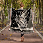 🐾 Woven Blanket Tarot Card - Australian Shepard Black and White
